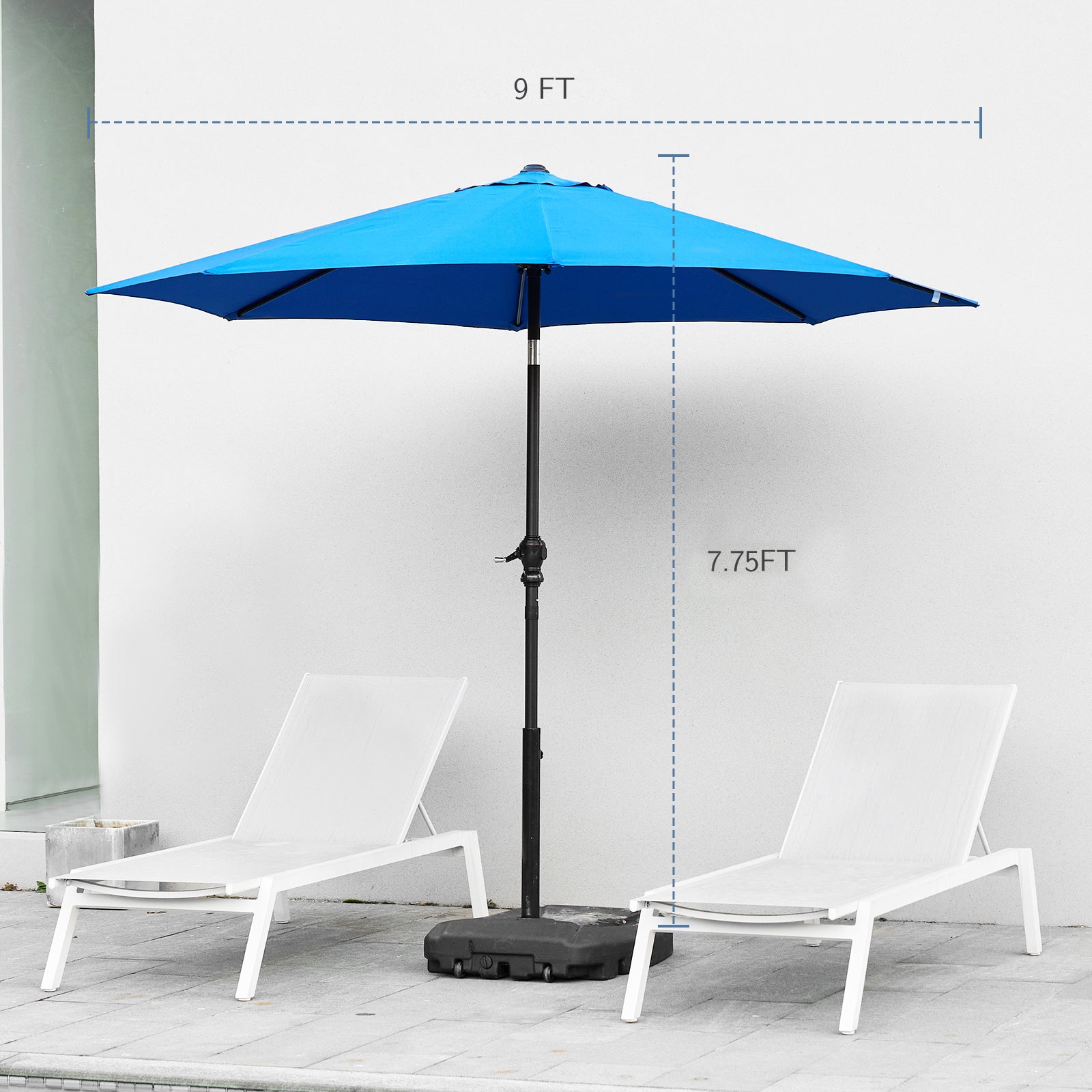 ZUNMOS 9FT Patio Umbrella with Push Button Tilt and Crank, with 8 Sturdy Ribs,Outdoor Umbrella, Pool Umbrella, for Market, Terrace, Beach, Outdoor Restaurant