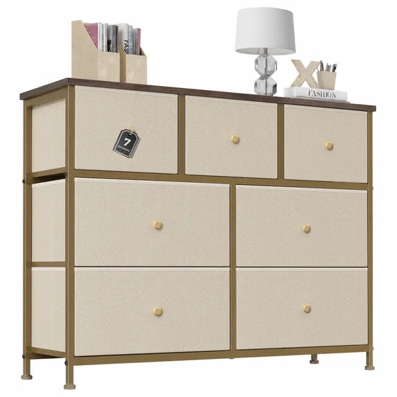 edx Drawer Fabric Dresser for Bedroom, Chest of Drawer Organizer Storage Cabinet for Closet, Entryway