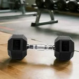 EDX Rubber Hex Dumbbell – Anti-Roll Grip for Strength Training, Home Gym & Full-Body Workouts