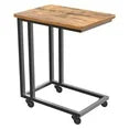 EDX C-Shaped End Table, Small Side Table for Couch, Sofa Table with Metal Frame for Living Room, Bedroom, Bedside, Rust