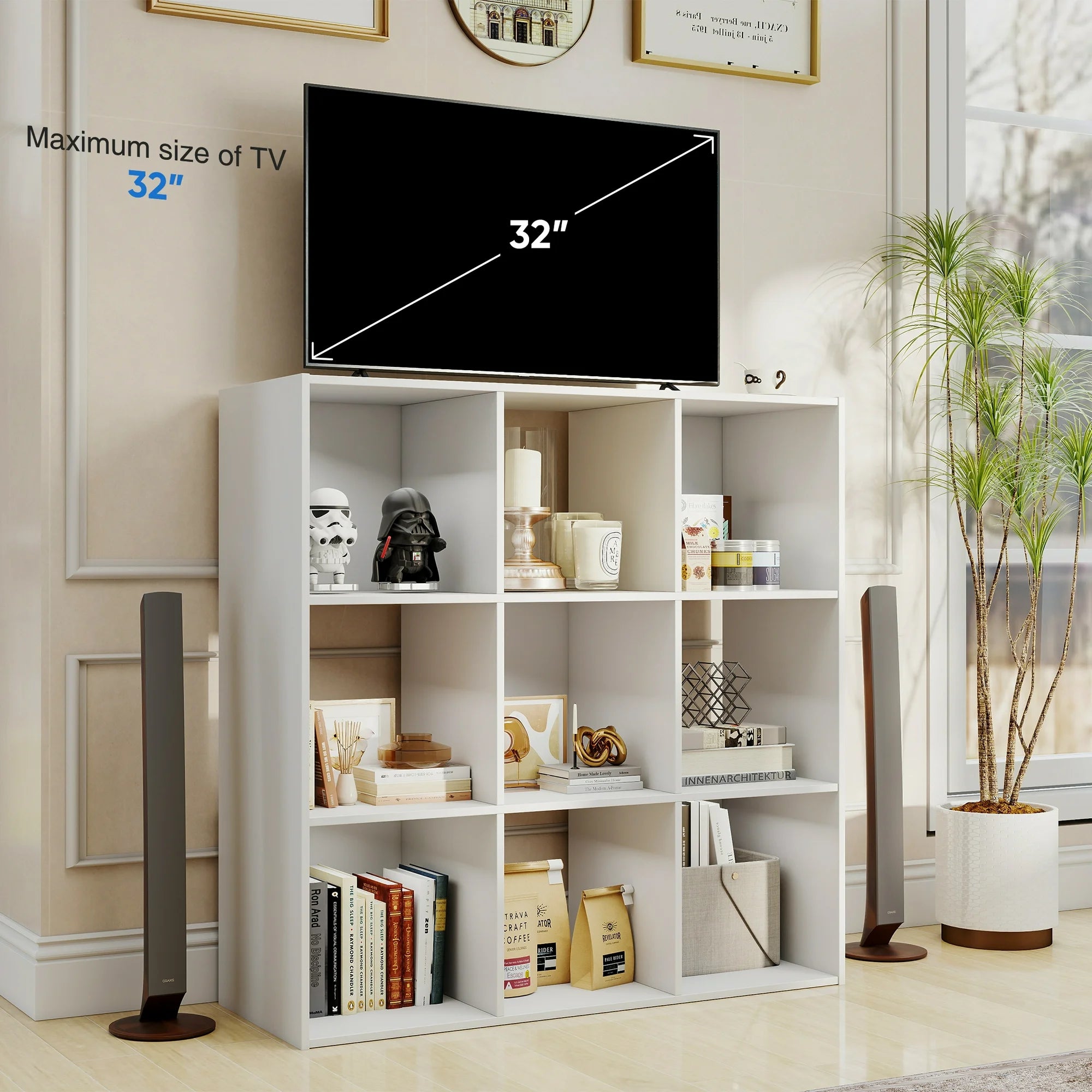 ZUNMOS Storage Organizer,Open Cube Storage Bookcase with 3 Removable Back Panels,for Living Room, Bedroom, Entrance Hall &Office