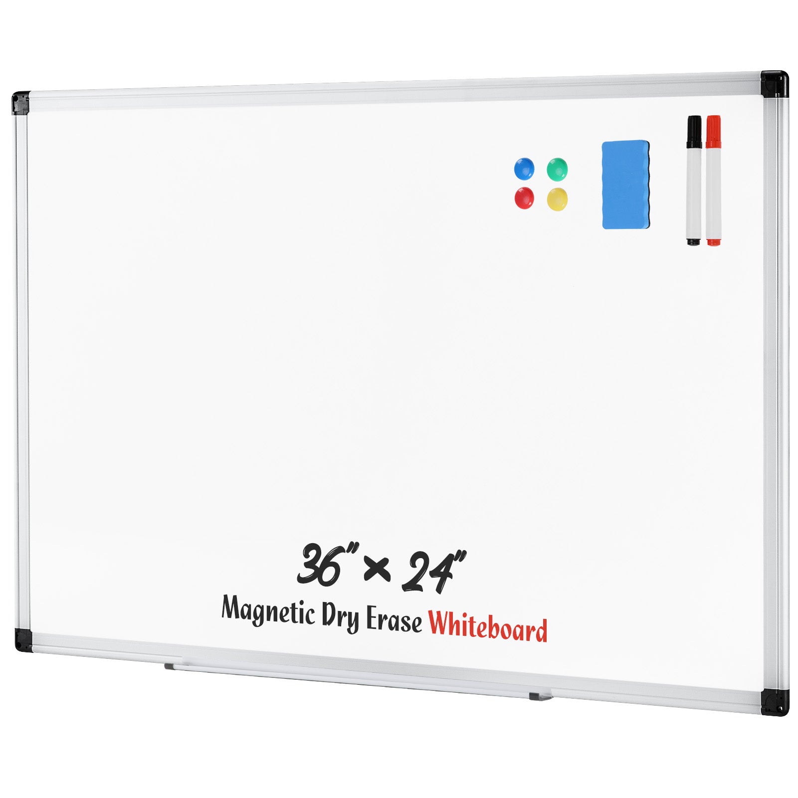 36 X 24 Inches Magnetic White Board, Dry Erase Board with Sliver Reinforced Aluminum Frame for Home Office School
