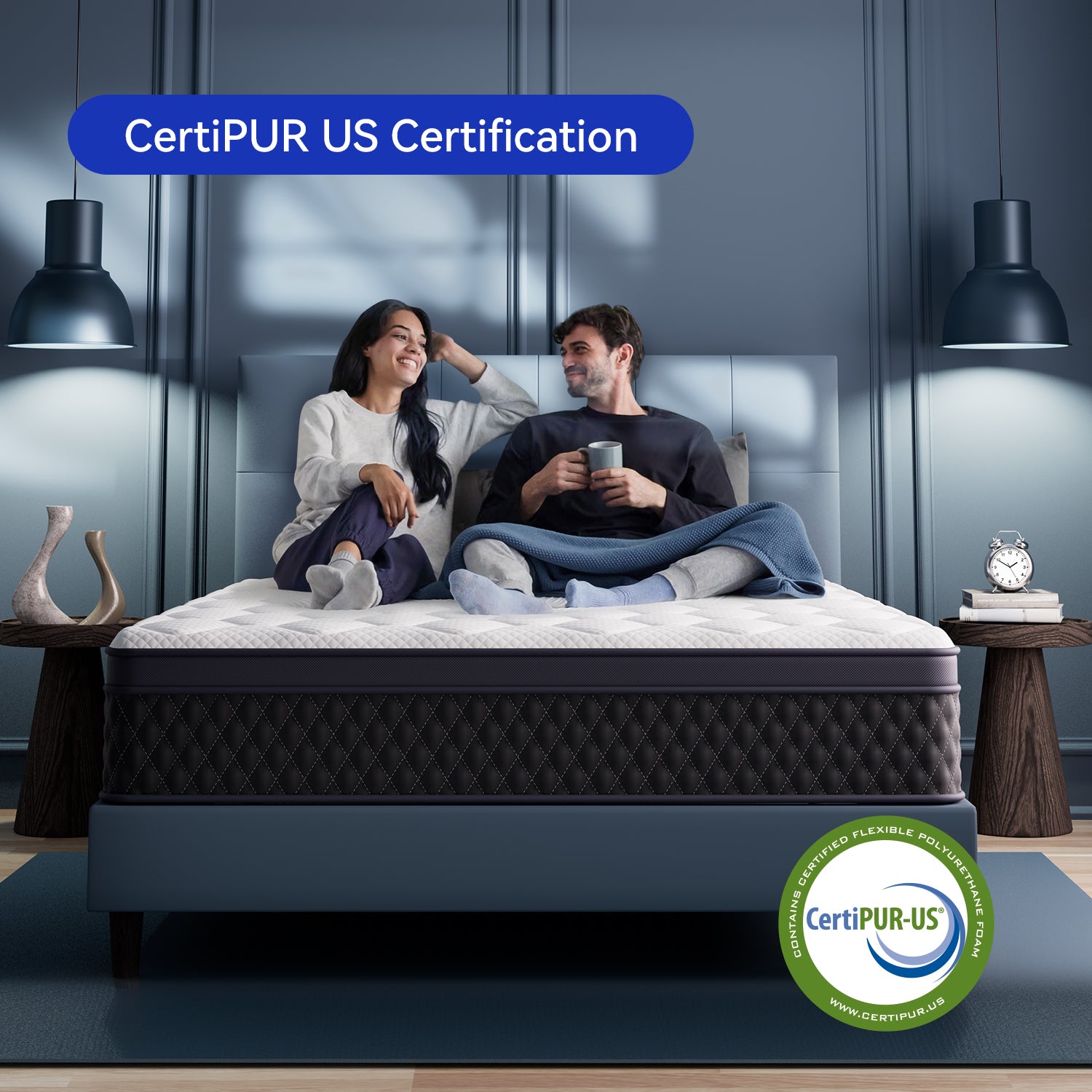 ZUNMOS Spring Hybrid Foam Mattress for Pressure Relief, CertiPUR-US Certified Mattresses with Durable Support, Mattress in a Box