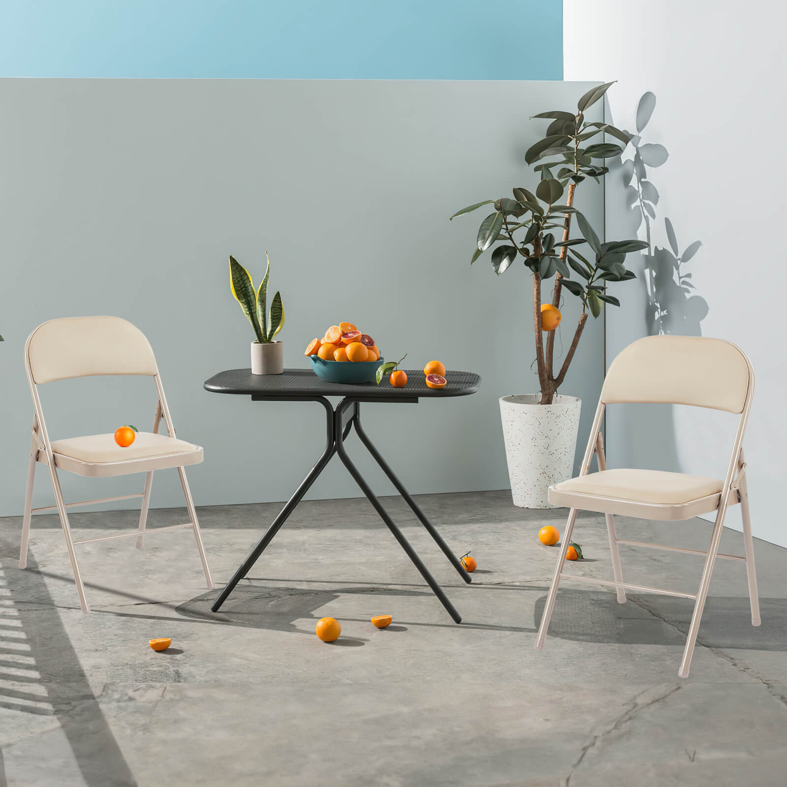 edx Genuine Leather Folding Chair - Soft and comfortable, easy to carry and store, suitable for events, weddings, parties, home, office