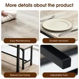 edx Dining Table Set for 4 with 2 Benches, Space-Saving Ideal 4-Person Set Kitchen Table for Daily Meals, Brunches, Workspace