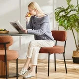 edx Upholstered Dining Chairs, Mid Century Modern Round Dining Room Chairs for Vanity For Living Room