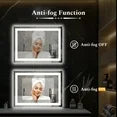 EDX Lighted Anti-fog LED Bathroom Vanity Mirror with Dual Light Source and Three Lighting Modes, White