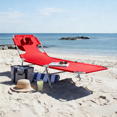 EDX Folding Adjustable Chaise Lounge Chair, Portable Beach Lounge Chair with Backpack Straps & Side Pocket for Outside, Patio, Poolside