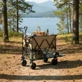 edx 400L Large Capacity Folding Double Decker Wagon with Brakes, 54" Extra Long Extended Cart, Equipped with 7" All-Terrain Big Wheels for Camping, Sports, Beach.