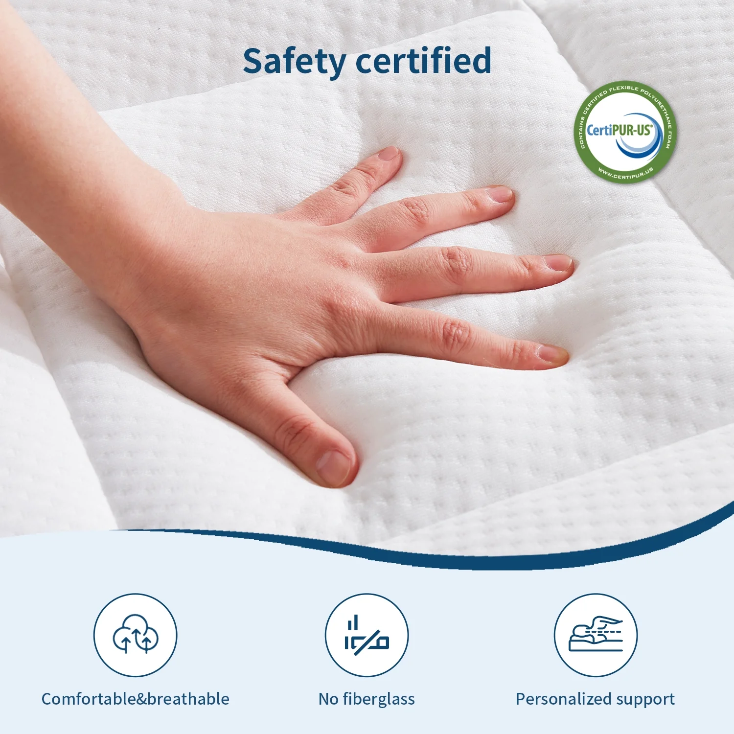 ZUNMOS Cooling Gel Memory Foam Mattress - Medium Firm Pillow Top for Kids & Adults, CertiPUR-US Certified