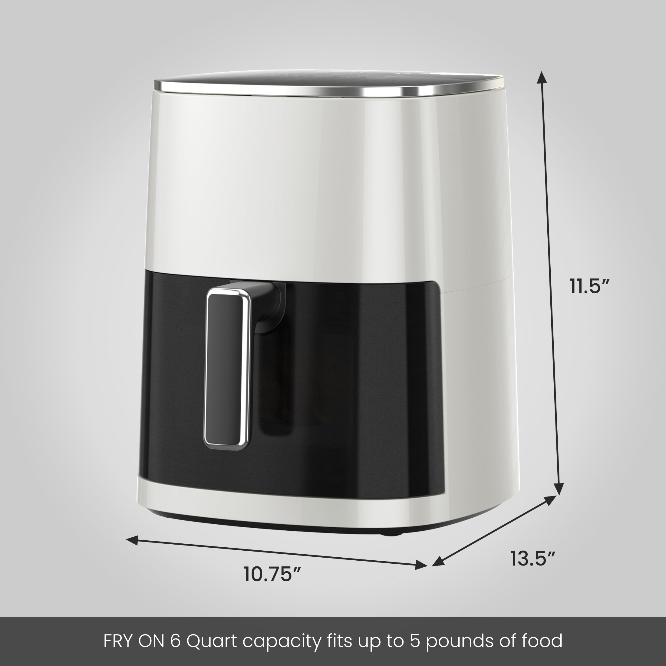 edx Air Fryer,Compact & Large 6 Qt with 400F for Crispy, Electric Hot Oven Oilless Multifunctional Cooker with Digital LED Touchscreen, Auto Shut-off, ETL Certified, Beige