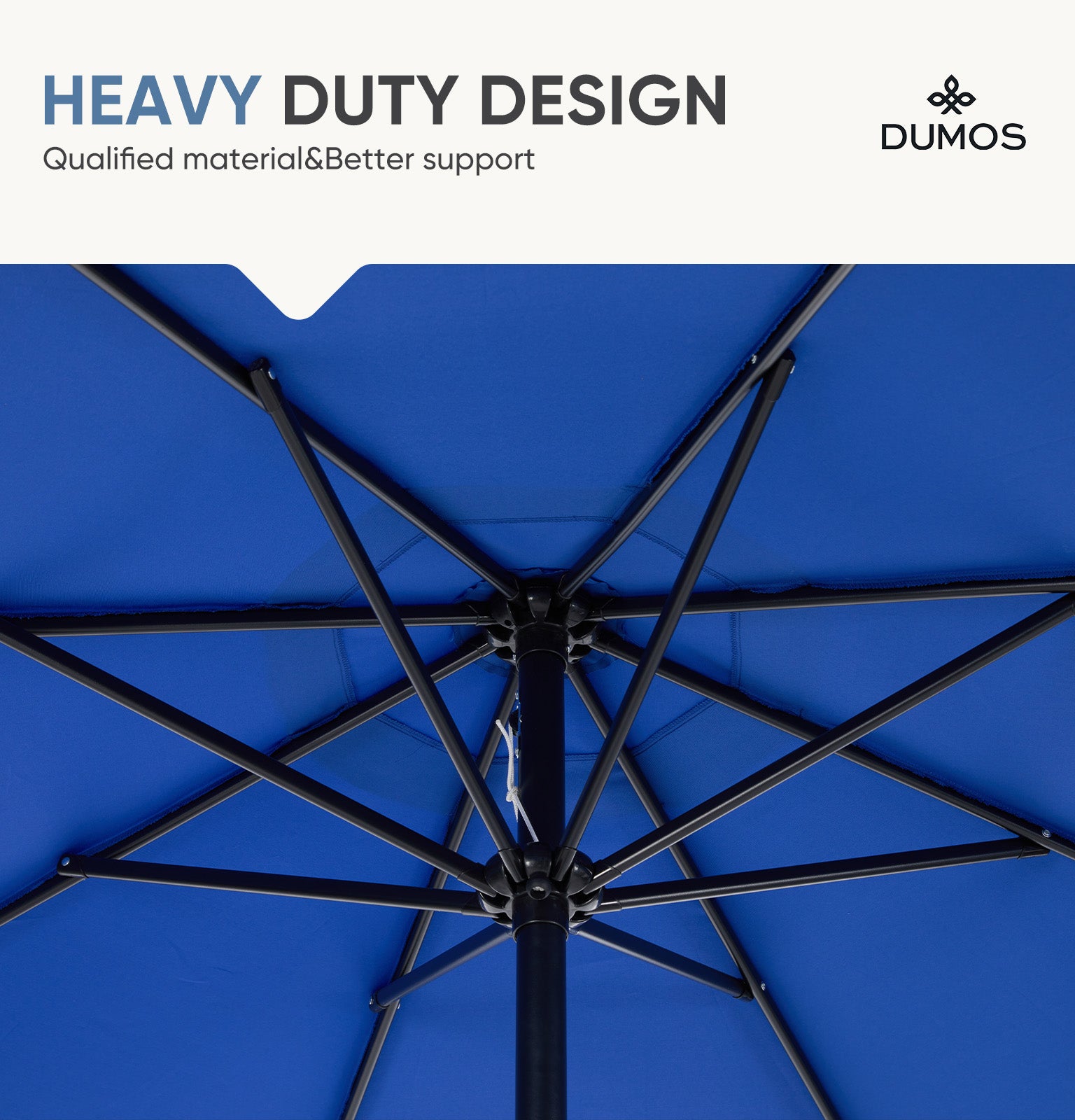 ZUNMOS 9FT Patio Umbrella with Push Button Tilt and Crank, with 8 Sturdy Ribs,Outdoor Umbrella, Pool Umbrella, for Market, Terrace, Beach, Outdoor Restaurant