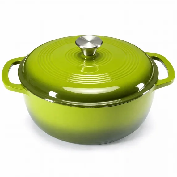 edx 6QT Enamel Cast Iron Dutch Oven with Lid, 11 Inch Heavy-Duty Non Stick Casserole Pot Safe up to 500° F Kitchen Essentials Bread Baking, Braising, Stews, Roasting