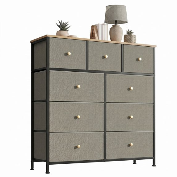 edx Drawer Fabric Dresser for Bedroom, Chest of Drawer Organizer Storage Cabinet for Closet, Entryway