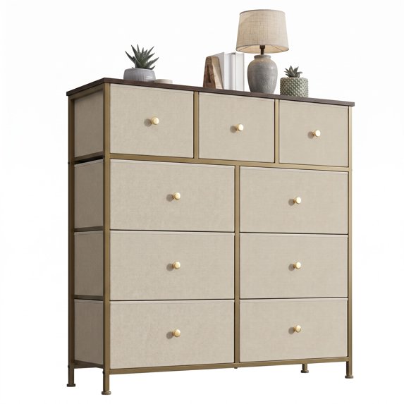 edx Drawer Fabric Dresser for Bedroom, Chest of Drawer Organizer Storage Cabinet for Closet, Entryway