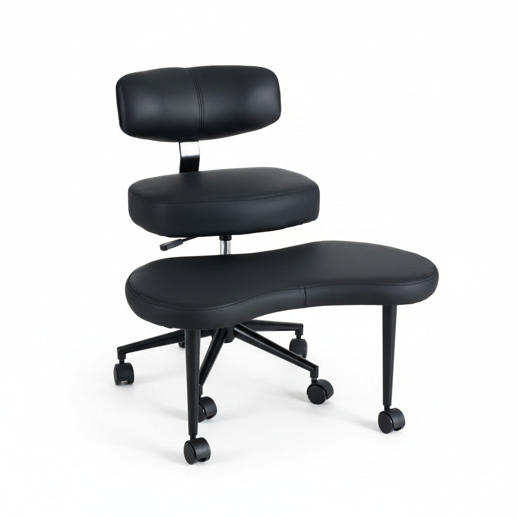 EDX Premium Ergonomic Cross Legged Swivel Meditation Chair with Adjustable Back – 360° Rotating Footrest, 5 Casters for ADHD, Focus & Relaxation