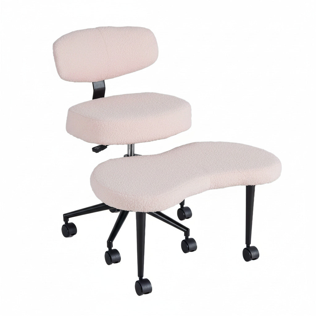 EDX Premium Ergonomic Cross Legged Swivel Meditation Chair with Adjustable Back – 360° Rotating Footrest, 5 Casters for ADHD, Focus & Relaxation