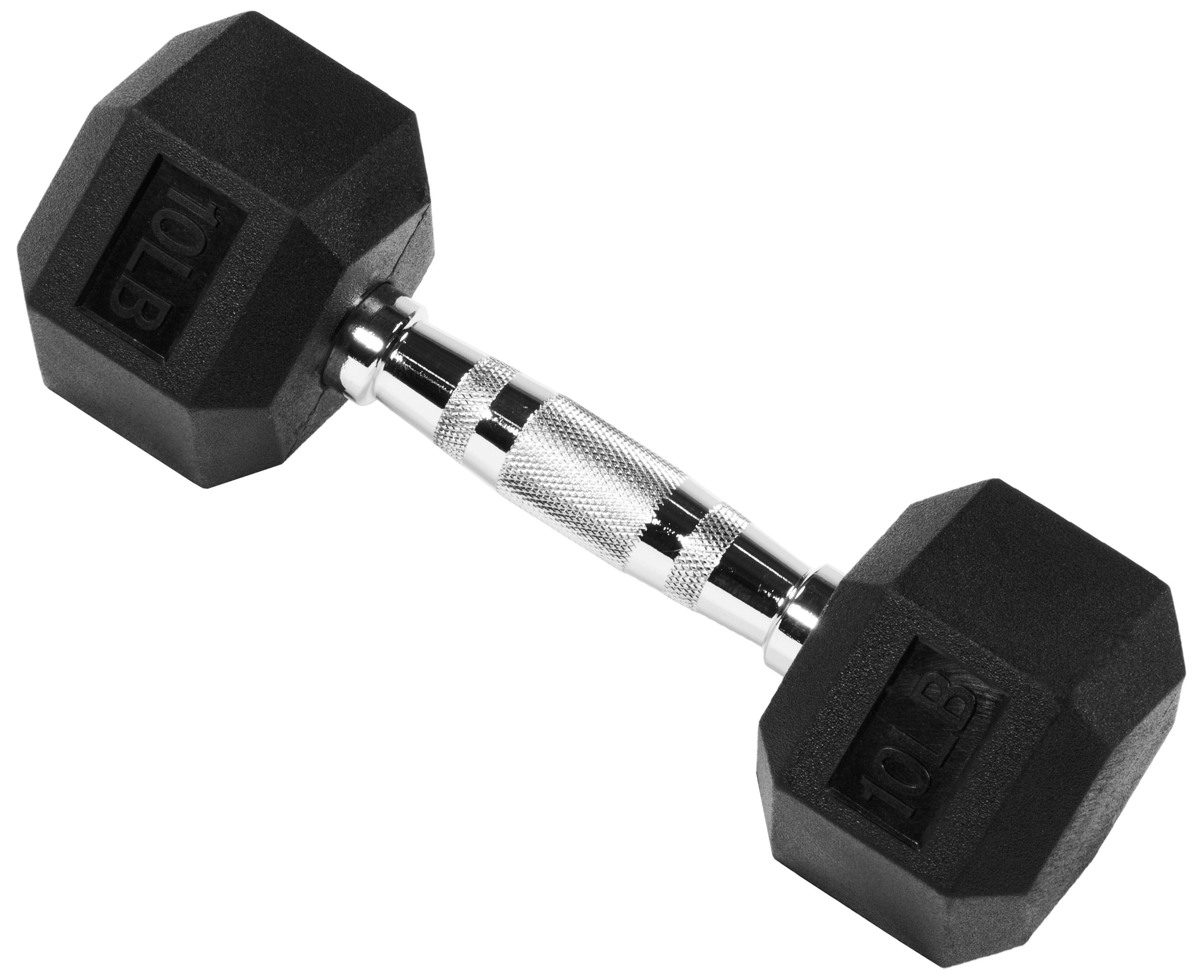 EDX 2Pcs 10 LB Rubber Hex Dumbbell – Anti-Roll Grip for Strength Training, Home Gym & Full-Body Workouts
