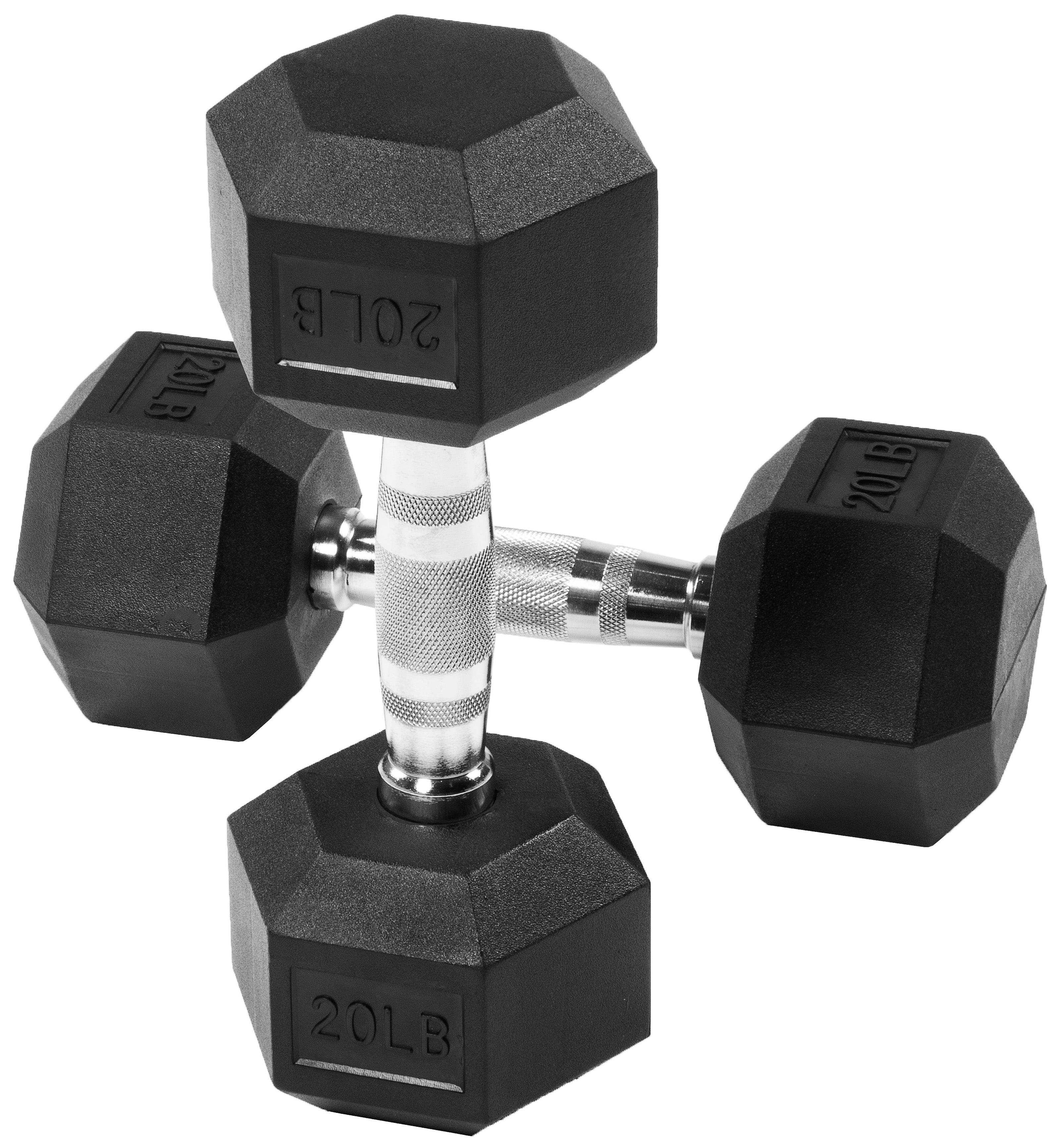 EDX 2Pcs 10 LB Rubber Hex Dumbbell – Anti-Roll Grip for Strength Training, Home Gym & Full-Body Workouts