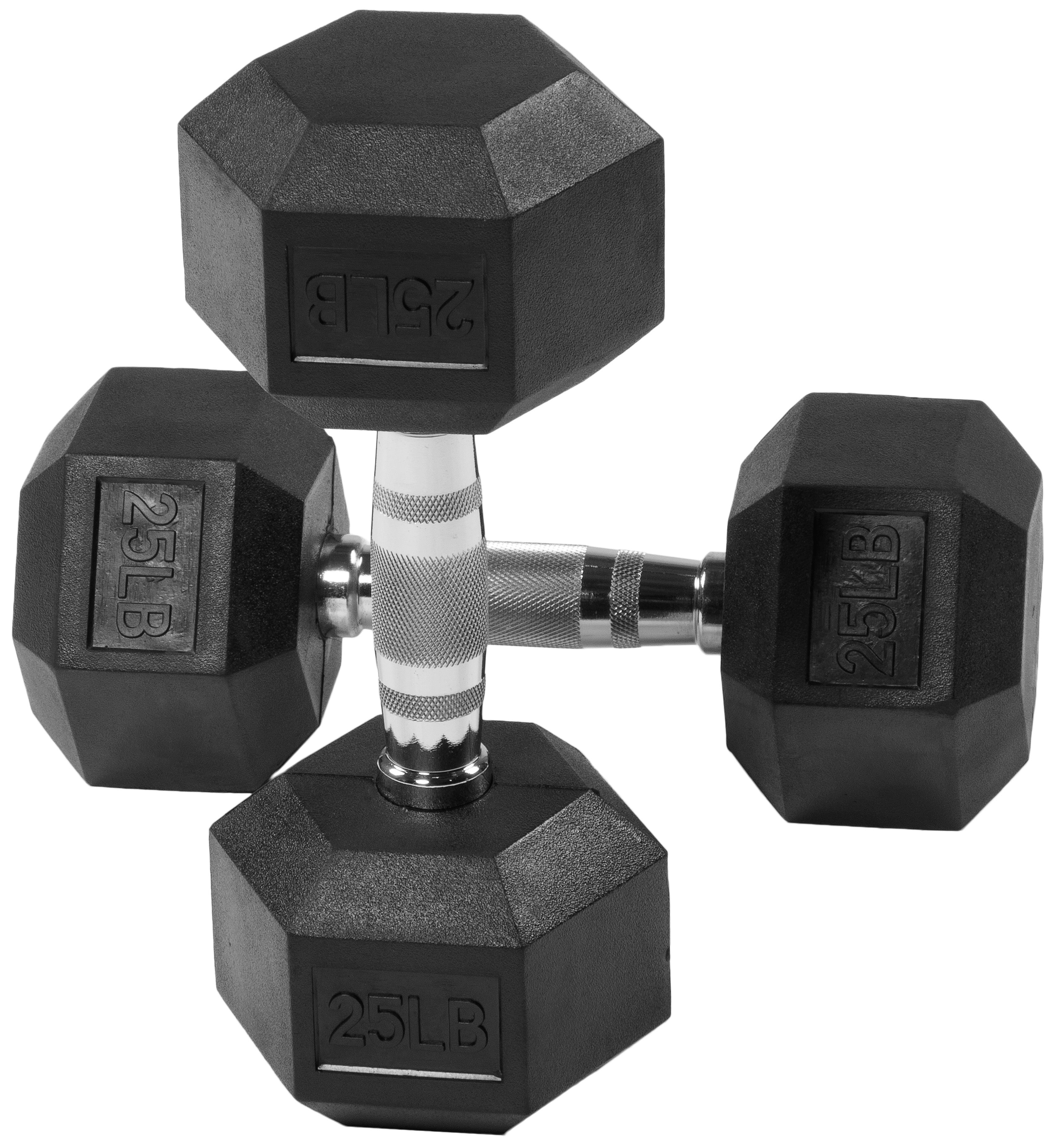 EDX 2Pcs 10 LB Rubber Hex Dumbbell – Anti-Roll Grip for Strength Training, Home Gym & Full-Body Workouts