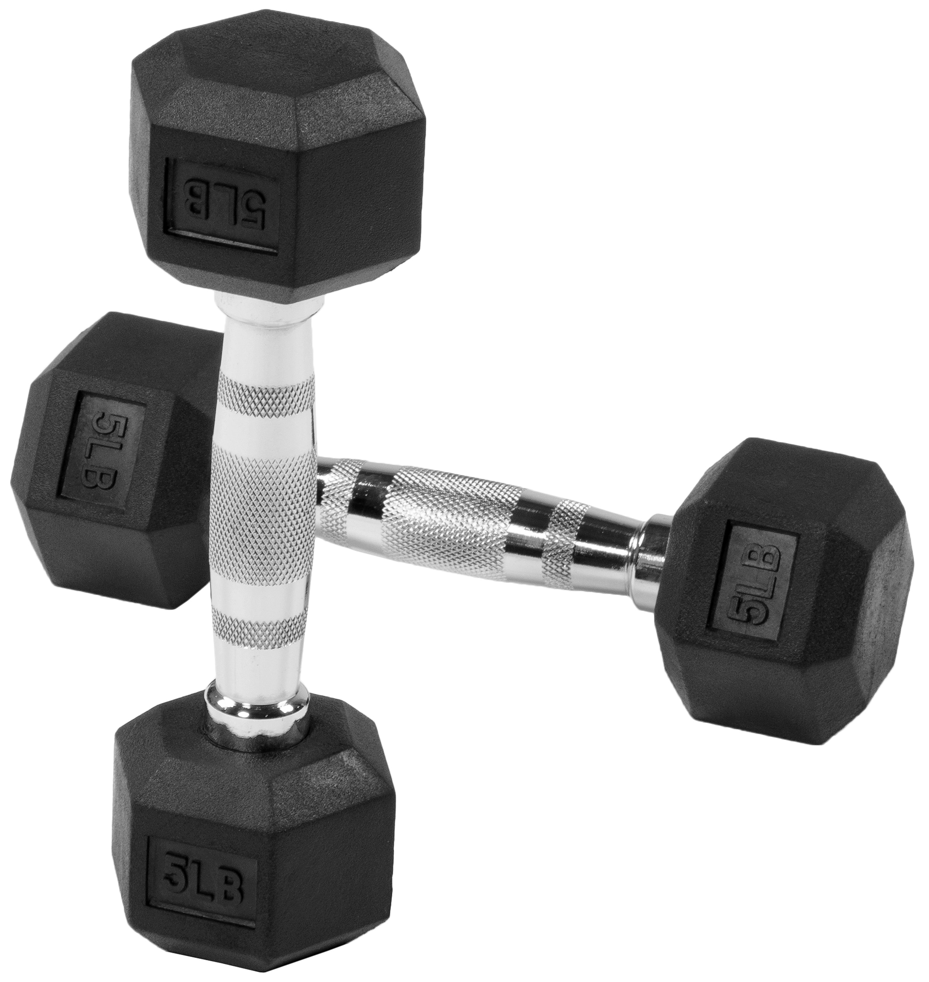 EDX 2Pcs 10 LB Rubber Hex Dumbbell – Anti-Roll Grip for Strength Training, Home Gym & Full-Body Workouts