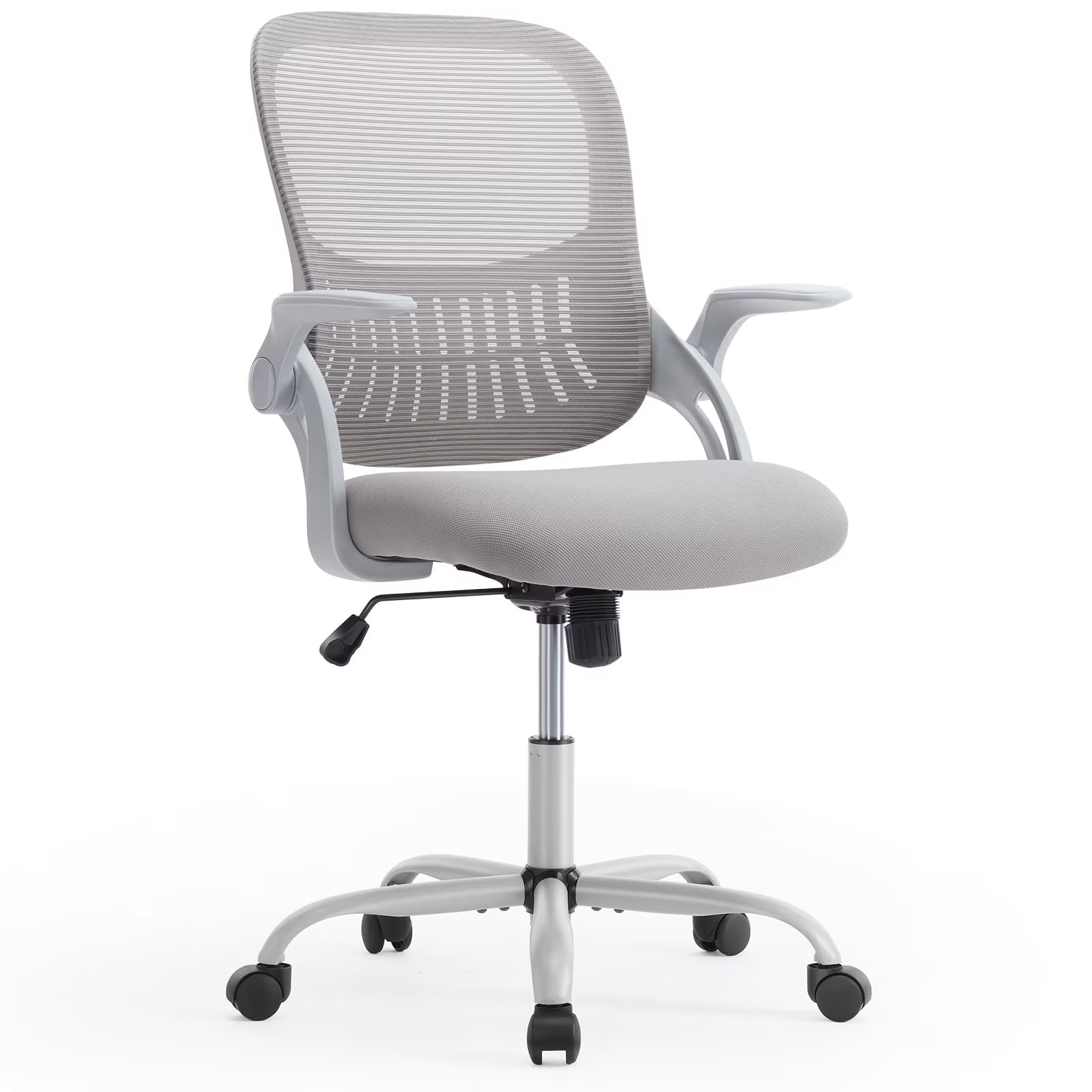 Ergonomic Office Chair, Mesh Computer Chair Home Office Desk Chairs with Flip-Up Arms, Height Adjustable, Rolling Swivel Chair with Lumbar Support , Tilt and Lock