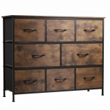 edx 8 Drawers Fabric Dresser, Chest of Drawers with Sturdy Steel Frame, Storage Organizer Cabinet for Bedroom, Living Room