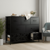 edx 8 Drawers Fabric Dresser, Chest of Drawers with Sturdy Steel Frame, Storage Organizer Cabinet for Bedroom, Living Room
