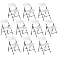 EDX Folding Chairs with Ergonomic Back, Heavy Duty Plastic Stackable Portable Folding Chairs, Weight Capacity 330 Lbs, For Home, Office, Party, Wedding, Patio, Garden, Indoor Outdoor
