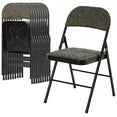 EDX Folding Chairs with Padded Cushion and Back, Fabric Stackable Portable Chairs Set with Durable Steel Frame, for Home and Office, Conference, Wedding, Party, Garden