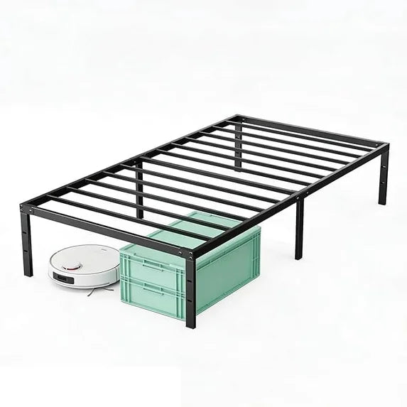 EDX 12 Inch Metal Platform Bed Frame with Steel Slats, No Box Spring Needed, Noise Free, Easy Assembly