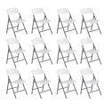 EDX Folding Chairs with Ergonomic Back, Heavy Duty Plastic Stackable Portable Folding Chairs, Weight Capacity 330 Lbs, For Home, Office, Party, Wedding, Patio, Garden, Indoor Outdoor