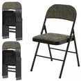 EDX Folding Chairs with Padded Cushion and Back, Fabric Stackable Portable Chairs Set with Durable Steel Frame, for Home and Office, Conference, Wedding, Party, Garden