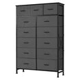 EDX 13 Drawer Fabric Storage Cabinet, TV Cabinet, Sturdy Steel Frame, Wooden Top, for Bedroom, Living room, Home Use