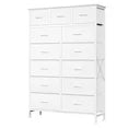 EDX 13 Drawer Fabric Storage Cabinet, TV Cabinet, Sturdy Steel Frame, Wooden Top, for Bedroom, Living room, Home Use