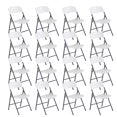 EDX Folding Chairs with Ergonomic Back, Heavy Duty Plastic Stackable Portable Folding Chairs, Weight Capacity 330 Lbs, For Home, Office, Party, Wedding, Patio, Garden, Indoor Outdoor