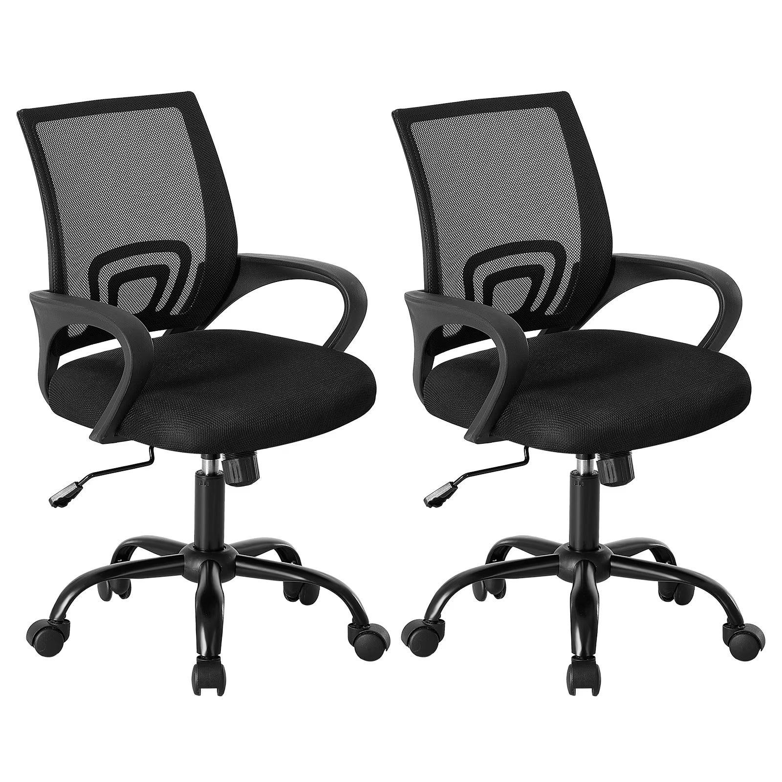 EDX Ergonomic Mid-Back Office Chair - Swivel Desk Chair with Lumbar Support, Breathable Mesh Backrest, Adjustable Height, Sponge Seat & Smooth Rolling Wheels