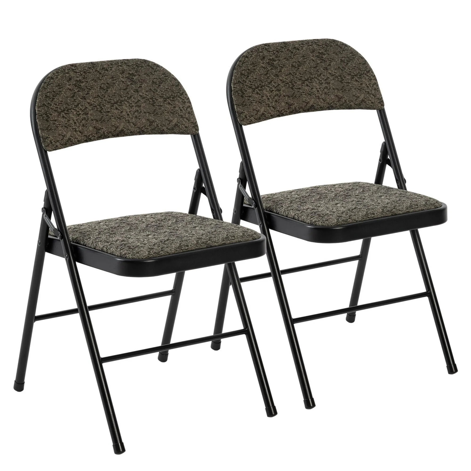 EDX Folding Chairs with Padded Cushion and Back, Fabric Stackable Portable Dining Chiars Set with Durable Steel Frame, for Home and Office, Conference, Wedding, Party, Garden
