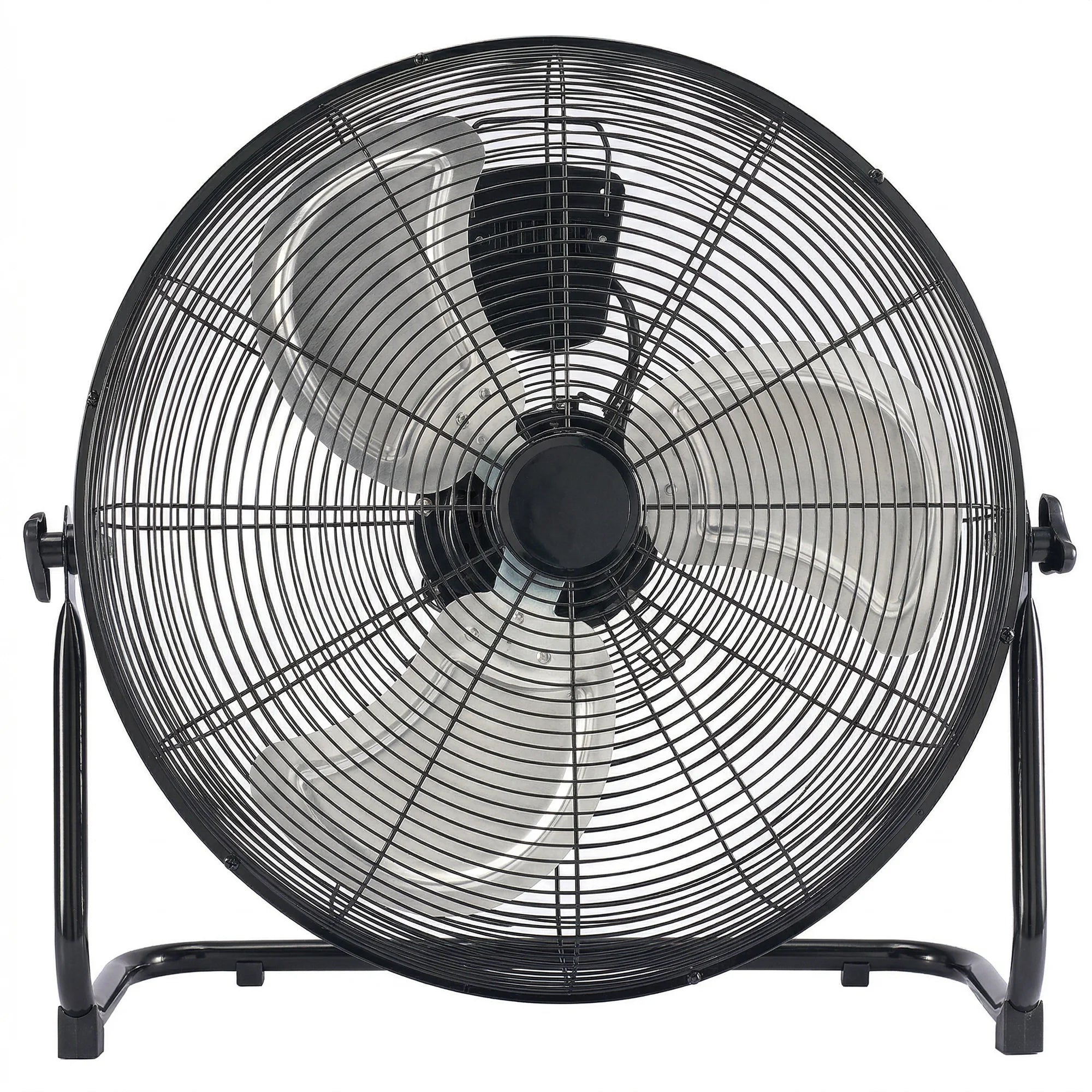 EDX High Velocity Industrial Floor Fan - 3 Speeds, 120°Adjustable Tilt, Metal Housing/Blades, Powerful Cooling for Warehouse, Garage, Factory and Office, 100W, Black