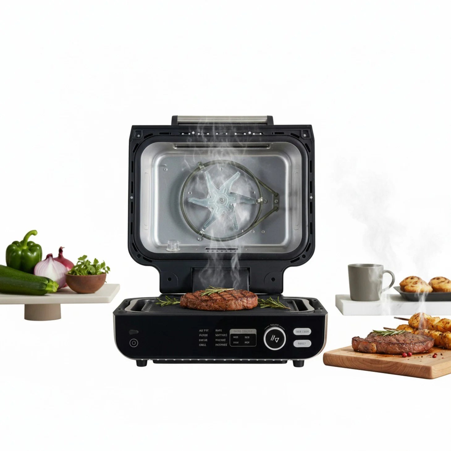 EDX 220-240V 3.7L Touchscreen Steak Maker, 2800W High Power 50Hz, For BBQ Parties & Family Dinners