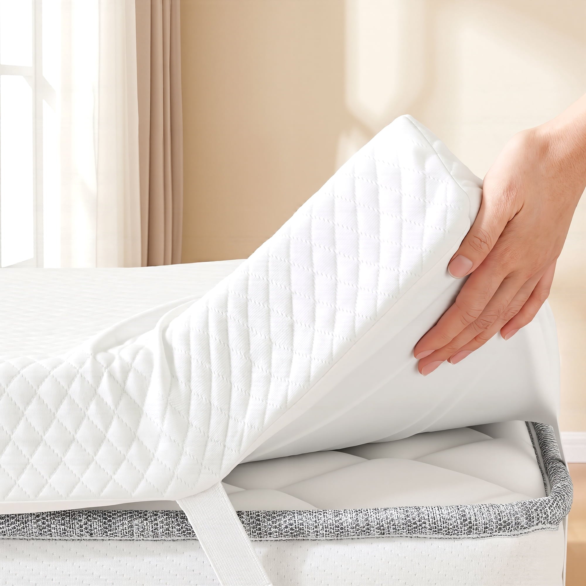 EDX Gel Memory Foam Mattress Topper, Bed Topper with Removable Soft Cover