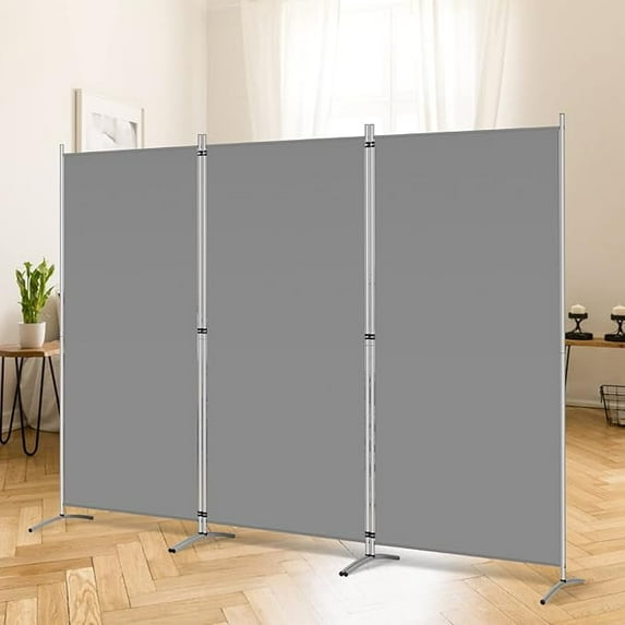 EDX 3-Panel Room Divider, Folding Privacy Screen Freestanding Partition for Home and Office, Grey