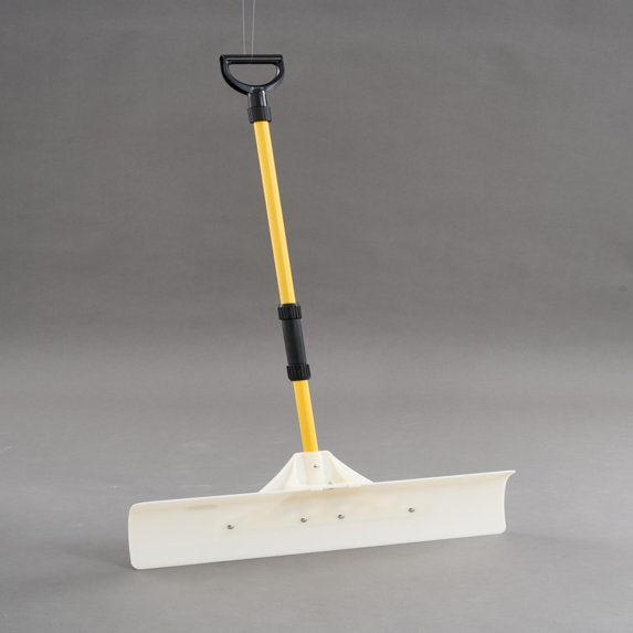 EDX Blade Snow Pusher Shovelwith Handle,Wide Plastic Snow Removal Tool for Driveway,Sidewalk and Walkway,White