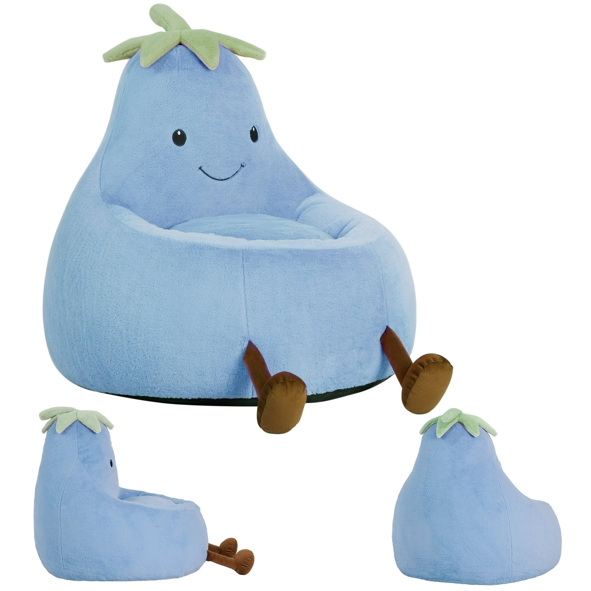 EDX Eggplant-Shaped Mini Sofa Chair, Cute Cartoon Sofa with Washable Cover for Living Room, Playroom