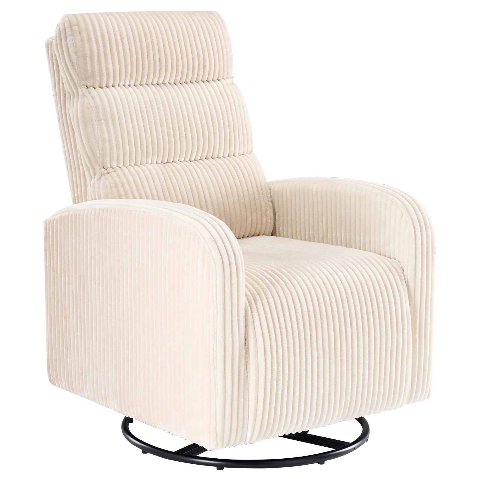 EDX 360°Swivel Nursery Chair, Comfy Chair for Bedroom, Rocking Chair with Thickened Seat Cushion, High Back Sofa Chairs for Living Room, Nursery Room and Reading Room