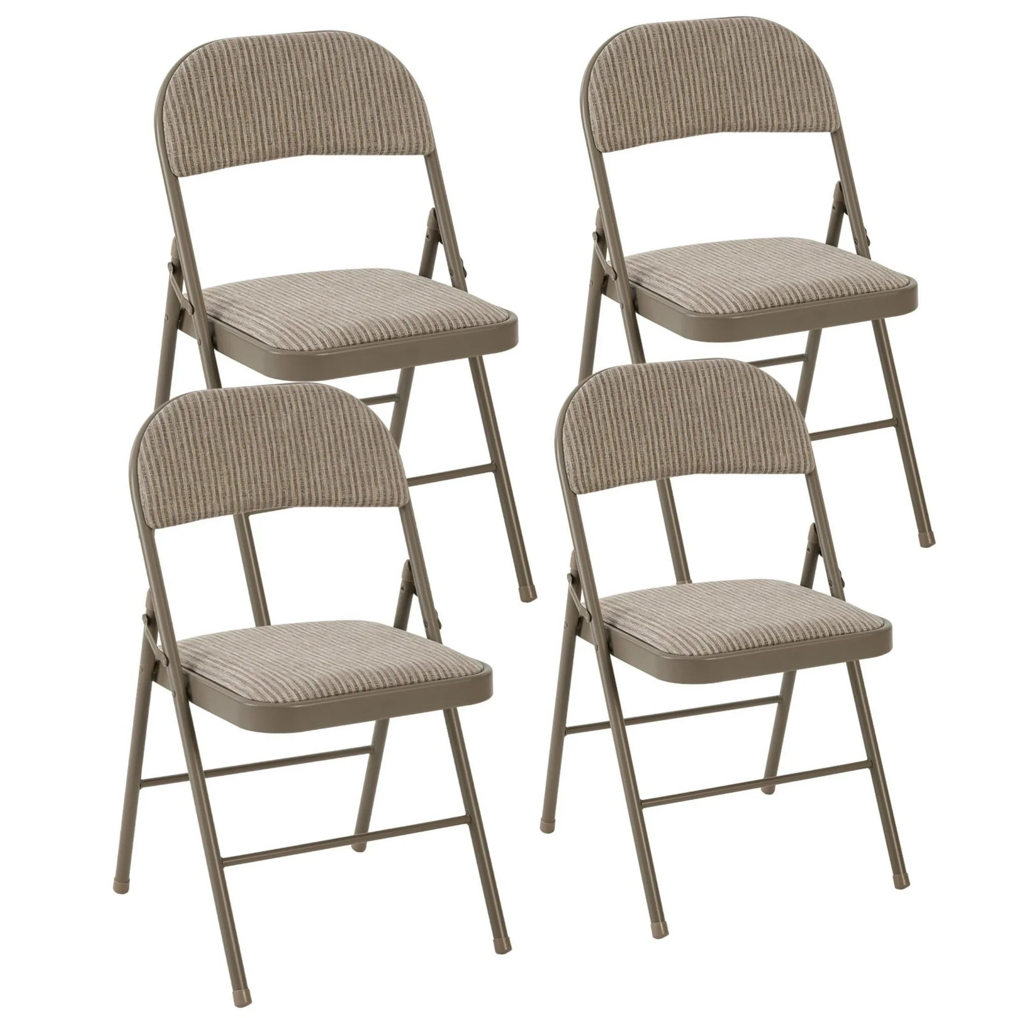 EDX Folding Chairs with Padded Cushion and Back, Fabric Stackable Portable Dining Chiars Set with Durable Steel Frame, for Home and Office, Conference, Wedding, Party, Garden