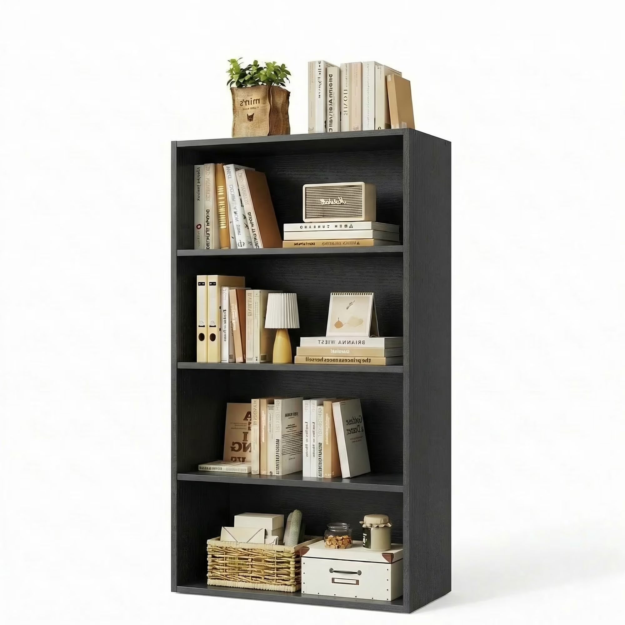 EDX Bookcase Storage, 42 Inch Large Tall Floor Standing Open Bookshelf for Home Office, Living Room, and Bedroom
