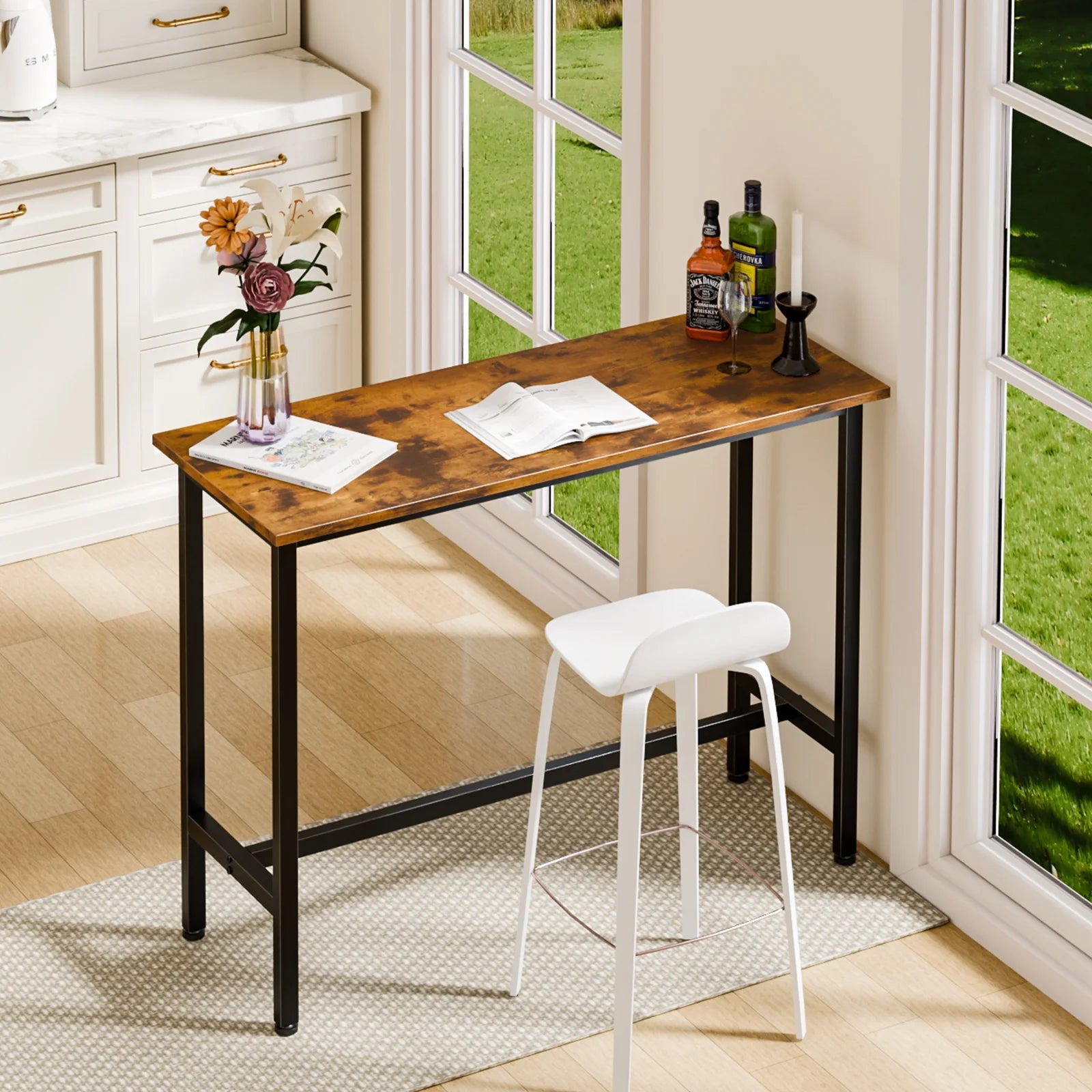 EDX Bar Table, Bar Height Pub Table, Counter Height Bar Table, Rectangular High Top Coffee&Dining Table,for household