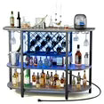 EDX 47-inch LED Home Bar with Charging Station, Storage & Glass Holders