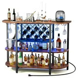 EDX 47-inch LED Home Bar with Charging Station, Storage & Glass Holders